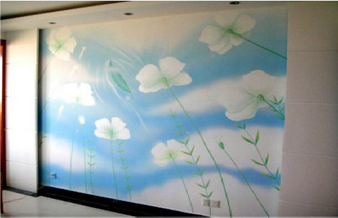 保靖画墙绘怎么画好白云的蓬松感？